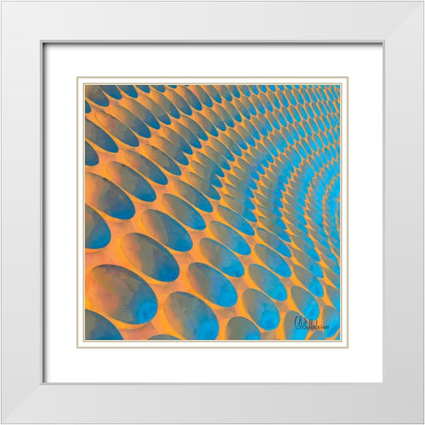 A Game with Abstract Shapes XXIV White Modern Wood Framed Art Print with Double Matting by Medeiros, Celito