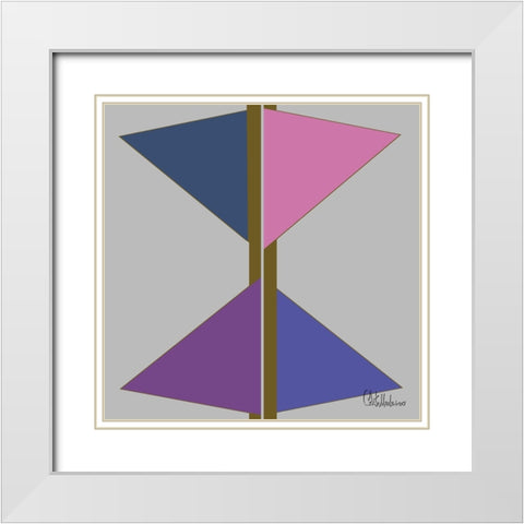 A Game with Abstract Shapes XXV White Modern Wood Framed Art Print with Double Matting by Medeiros, Celito
