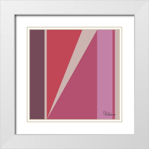 A Game with Abstract Shapes XXVI White Modern Wood Framed Art Print with Double Matting by Medeiros, Celito