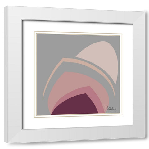 A Game with Abstract Shapes XXVII White Modern Wood Framed Art Print with Double Matting by Medeiros, Celito