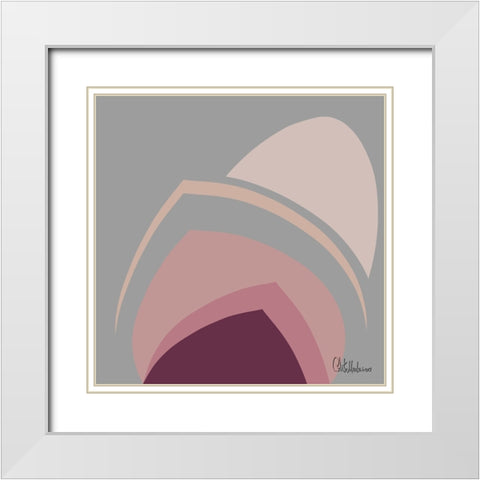 A Game with Abstract Shapes XXVII White Modern Wood Framed Art Print with Double Matting by Medeiros, Celito