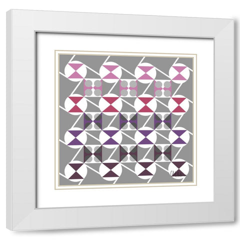 A Game with Abstract Shapes XXIX White Modern Wood Framed Art Print with Double Matting by Medeiros, Celito