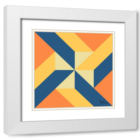A Game with Abstract Shapes XXXI White Modern Wood Framed Art Print with Double Matting by Medeiros, Celito