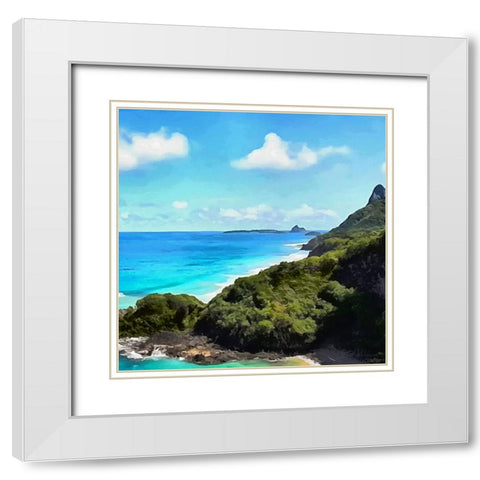 Tropical Coast II White Modern Wood Framed Art Print with Double Matting by Medeiros, Celito