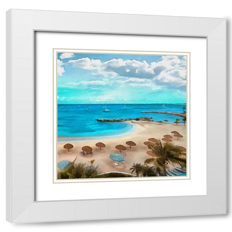 The Beach II White Modern Wood Framed Art Print with Double Matting by Medeiros, Celito
