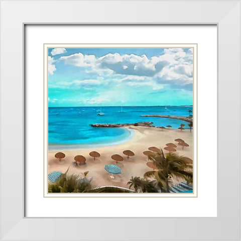 The Beach II White Modern Wood Framed Art Print with Double Matting by Medeiros, Celito