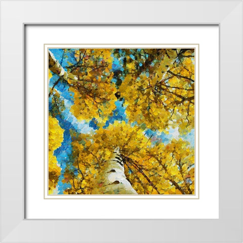 Collectio of Bloomin and Autumn Trees I White Modern Wood Framed Art Print with Double Matting by Medeiros, Celito