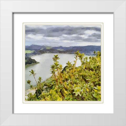 View of the Coast I White Modern Wood Framed Art Print with Double Matting by Medeiros, Celito