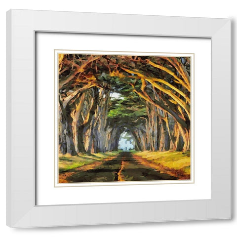 Alley Like a Fairy Tale White Modern Wood Framed Art Print with Double Matting by Medeiros, Celito