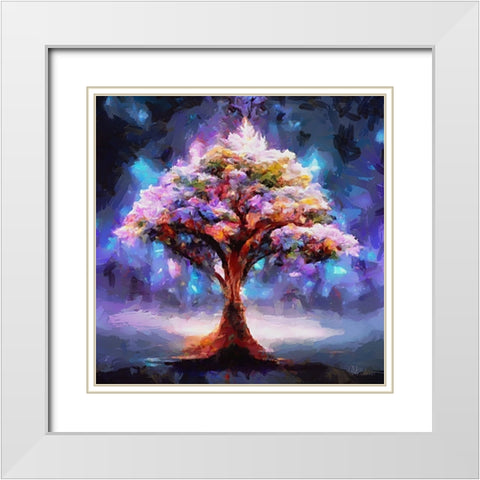 The Miracle Tree White Modern Wood Framed Art Print with Double Matting by Medeiros, Celito