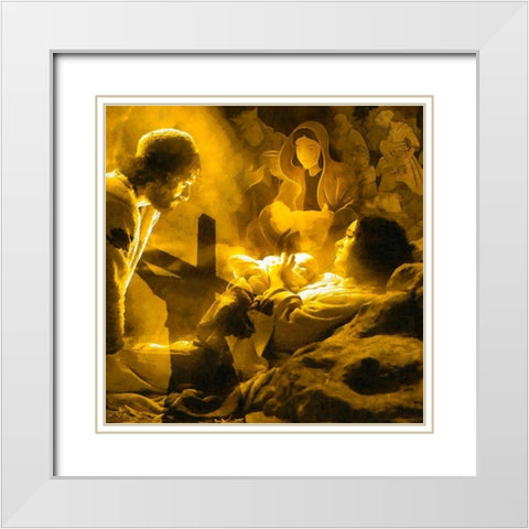 Christmass image White Modern Wood Framed Art Print with Double Matting by Medeiros, Celito