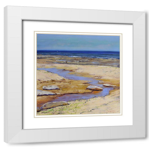 Ocean Inlet White Modern Wood Framed Art Print with Double Matting by Gercken, Graham