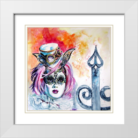 Carnival of Venice II White Modern Wood Framed Art Print with Double Matting by Kovacs, Anna Brigite