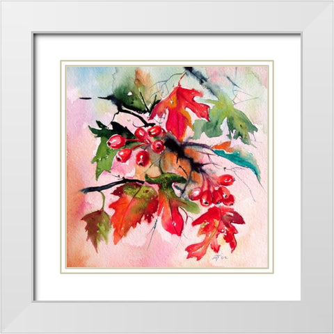 Hawthorn White Modern Wood Framed Art Print with Double Matting by Kovacs, Anna Brigite