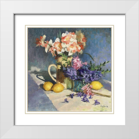 Spring Sun White Modern Wood Framed Art Print with Double Matting by Strube, Ling