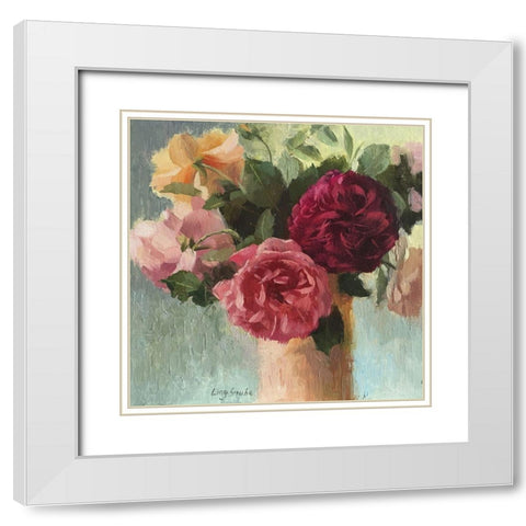 Happy May White Modern Wood Framed Art Print with Double Matting by Strube, Ling