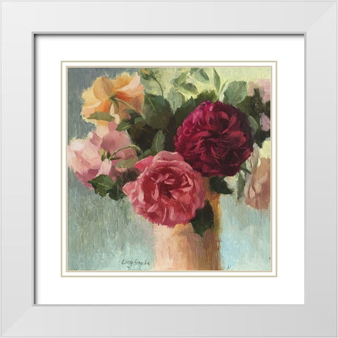 Happy May White Modern Wood Framed Art Print with Double Matting by Strube, Ling