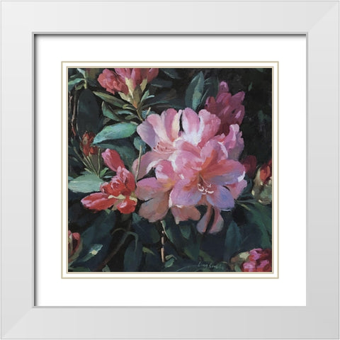 Garden Rhododendron White Modern Wood Framed Art Print with Double Matting by Strube, Ling