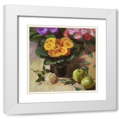 Happy Day II White Modern Wood Framed Art Print with Double Matting by Strube, Ling