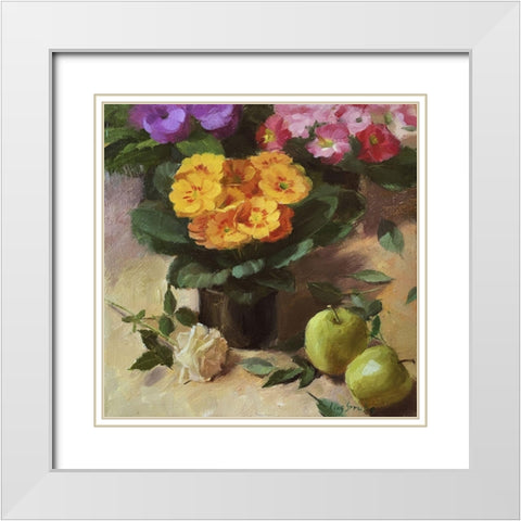 Happy Day II White Modern Wood Framed Art Print with Double Matting by Strube, Ling