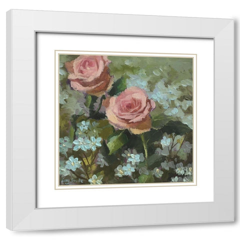 Greetings White Modern Wood Framed Art Print with Double Matting by Strube, Ling