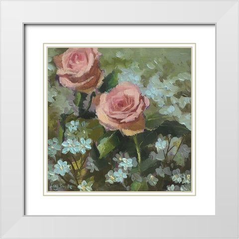 Greetings White Modern Wood Framed Art Print with Double Matting by Strube, Ling