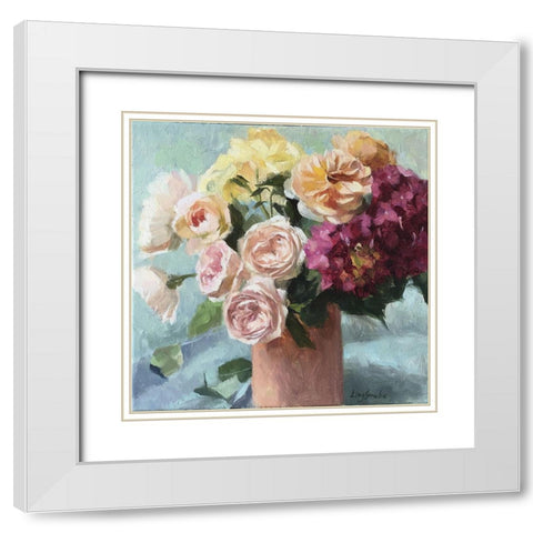 Summer Bouquet White Modern Wood Framed Art Print with Double Matting by Strube, Ling