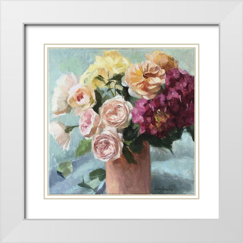 Summer Bouquet White Modern Wood Framed Art Print with Double Matting by Strube, Ling