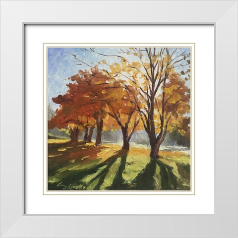 The Golden Light II White Modern Wood Framed Art Print with Double Matting by Strube, Ling