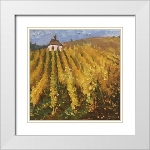 Grapes Field in Autumn White Modern Wood Framed Art Print with Double Matting by Strube, Ling