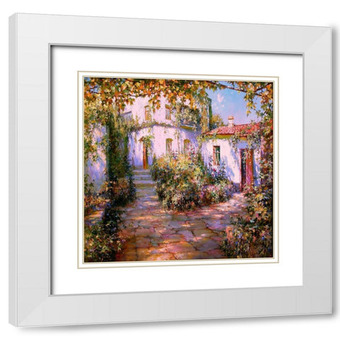 Old Town Feodosia White Modern Wood Framed Art Print with Double Matting by Obuchovsky, Yury