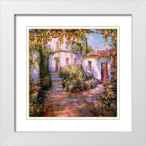 Old Town Feodosia White Modern Wood Framed Art Print with Double Matting by Obuchovsky, Yury
