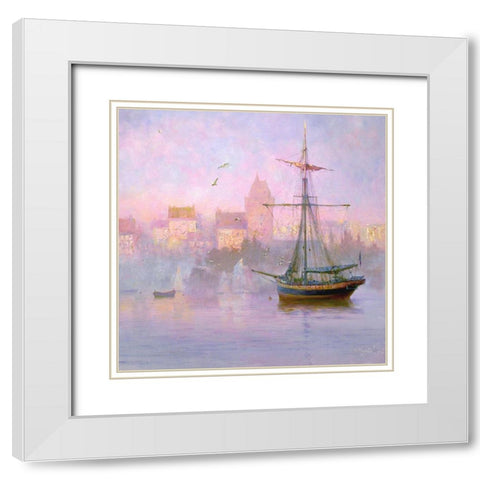 Morning Dreams White Modern Wood Framed Art Print with Double Matting by Obuchovsky, Yury