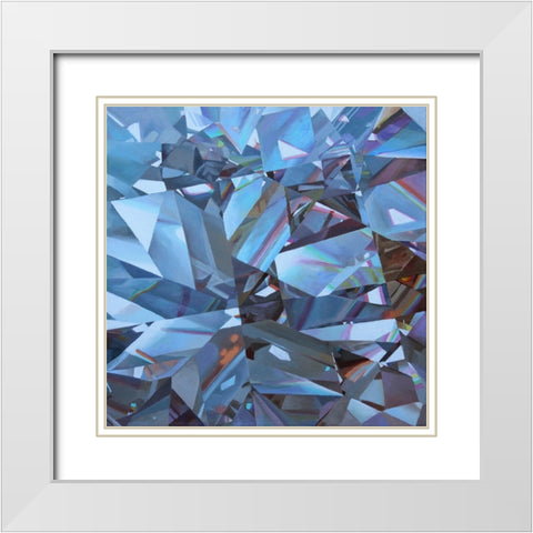 Frozen Crystals White Modern Wood Framed Art Print with Double Matting by Rogozina, Svetlana