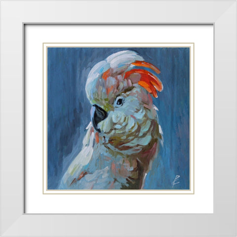 Parrots IV White Modern Wood Framed Art Print with Double Matting by Rogozina, Svetlana