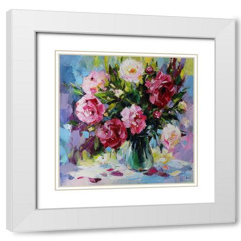 The Song Happiness White Modern Wood Framed Art Print with Double Matting by Bond