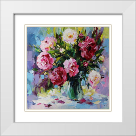 The Song Happiness White Modern Wood Framed Art Print with Double Matting by Bond