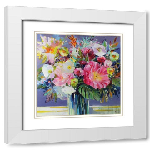 Exciting Charm White Modern Wood Framed Art Print with Double Matting by Bond