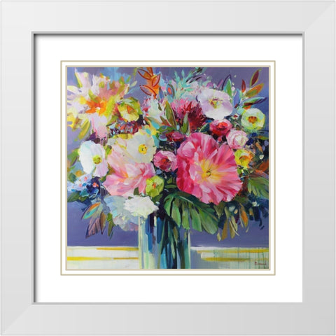 Exciting Charm White Modern Wood Framed Art Print with Double Matting by Bond