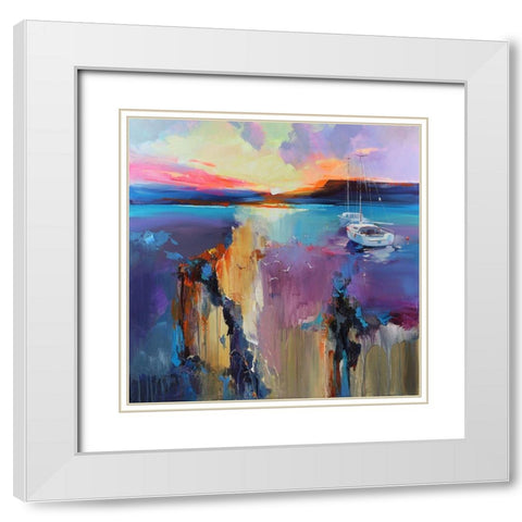 Skylines White Modern Wood Framed Art Print with Double Matting by Bond