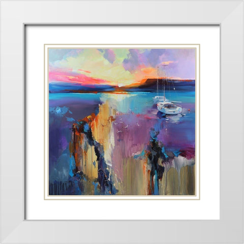 Skylines White Modern Wood Framed Art Print with Double Matting by Bond