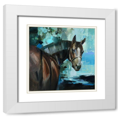The Night Walk White Modern Wood Framed Art Print with Double Matting by Bond