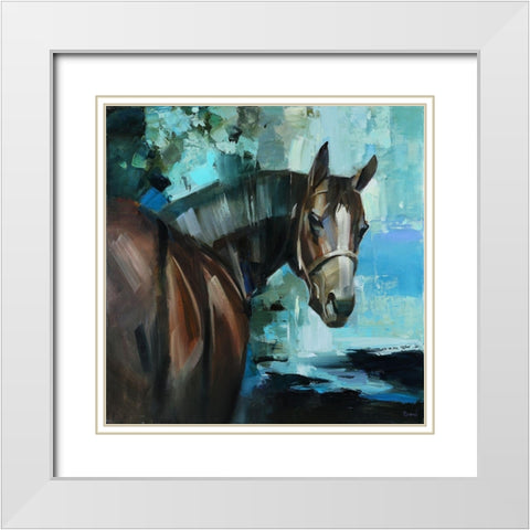 The Night Walk White Modern Wood Framed Art Print with Double Matting by Bond