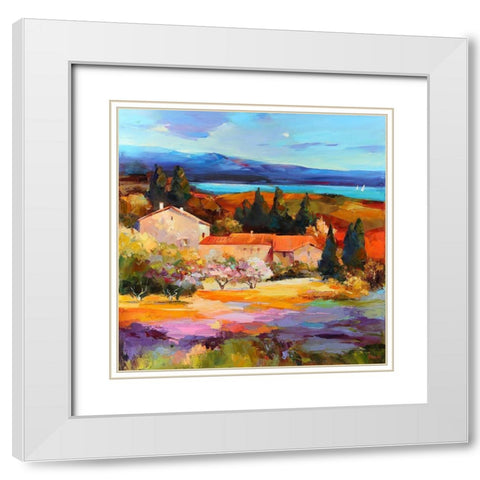 A Garden on the Lagoon White Modern Wood Framed Art Print with Double Matting by Bond