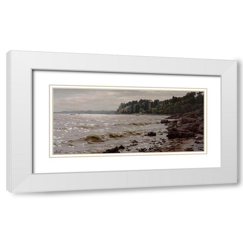 Surf White Modern Wood Framed Art Print with Double Matting by Adamov, Alexey