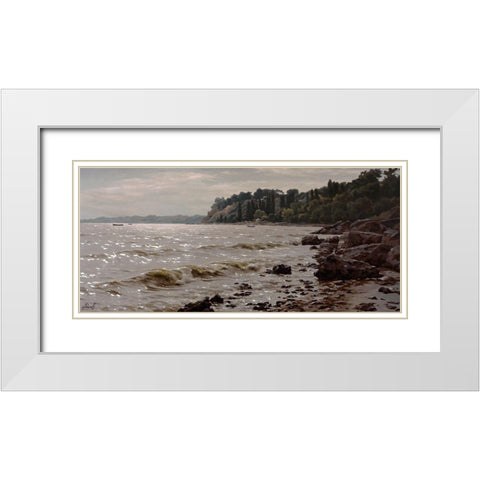 Surf White Modern Wood Framed Art Print with Double Matting by Adamov, Alexey