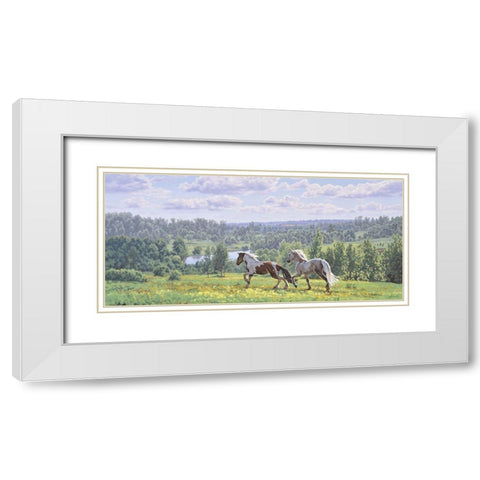 Open Spaces White Modern Wood Framed Art Print with Double Matting by Adamov, Alexey