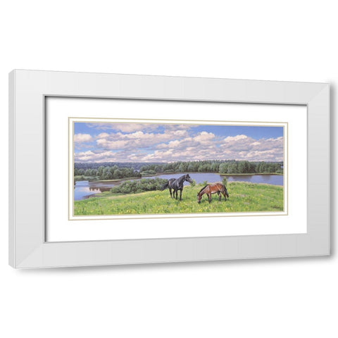 Summer Day White Modern Wood Framed Art Print with Double Matting by Adamov, Alexey
