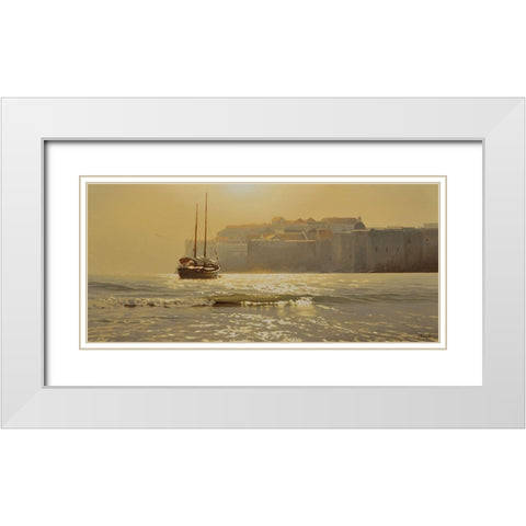 By Walls from Old City White Modern Wood Framed Art Print with Double Matting by Adamov, Alexey