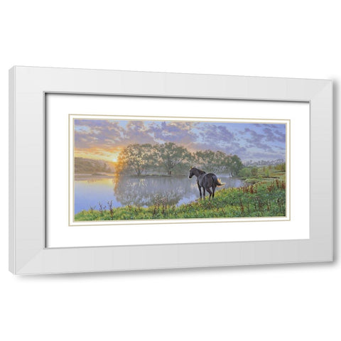 Sunrise White Modern Wood Framed Art Print with Double Matting by Adamov, Alexey